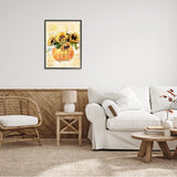 Stupell Industries Give Thanks Phrase Orange Pumpkin Sunflower Floral Burst, Design by Ziwei Li