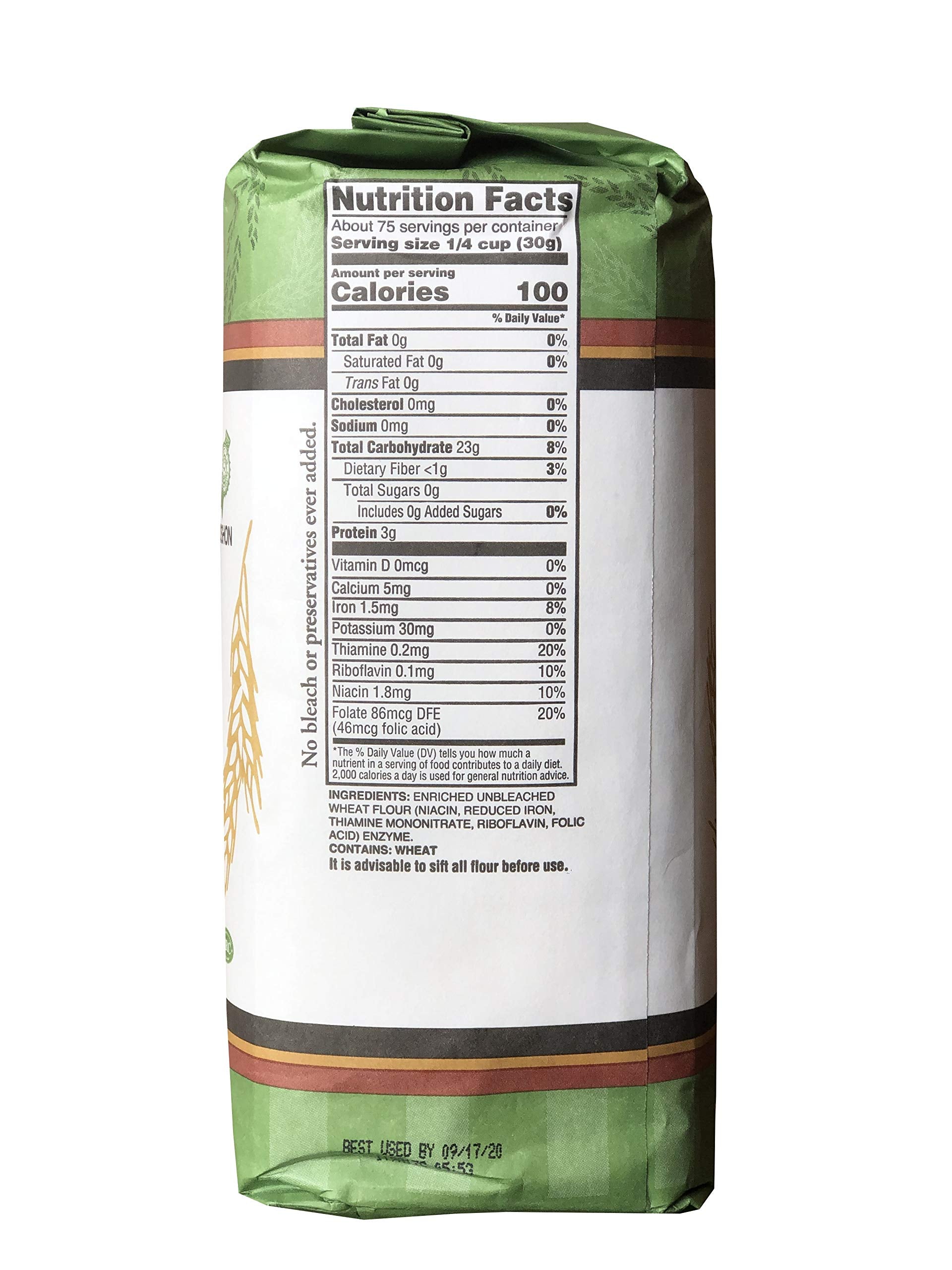 Glicks Unbleached High Gluten Flour, (5 Pounds) Enriched, Presifted, Kosher, No Preservatives