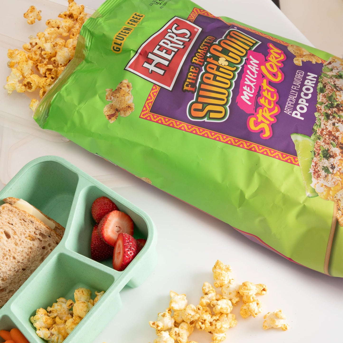 Herr's Fire Roasted Sweet Corn Mexican Street Corn Popcorn 4 Ounce (Pack of 6 Bags) - Flavorful Popcorn with Sweet and Smoky Elote Taste - A Bold