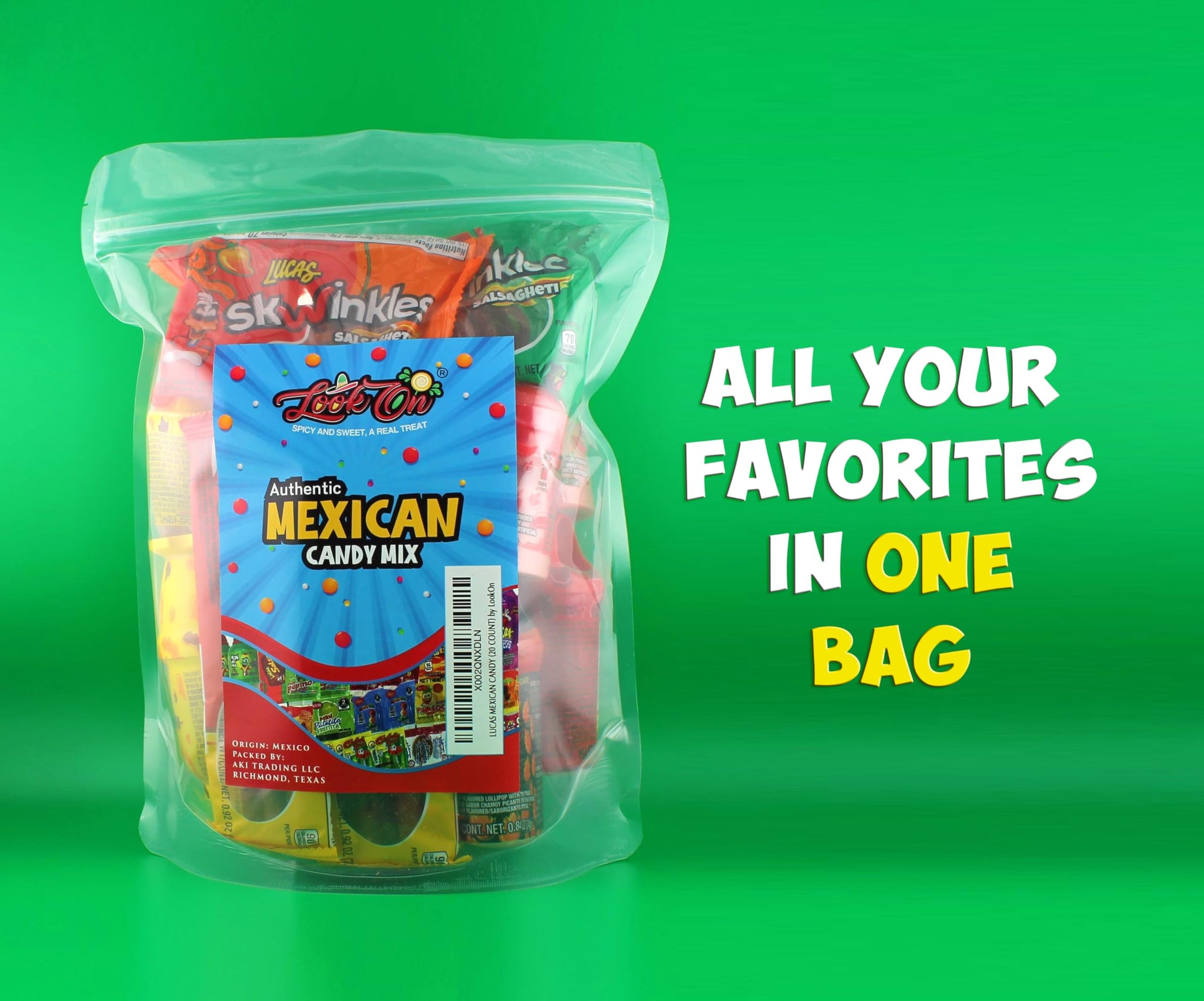 Lucas Mexican Candy Mix (14 Count) Variety of Sour, Sweet, Spicy, Include Lucas Skwinkles, Pelucas, Lucas Muecas, Baby Lucas, Gusano, Salsagheti by
