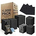 2-Ply Black Beverage Napkins with Standard 9x9 - Disposable Cocktail Napkins Suitable for Everyday Use - Fit Offices, Cafeterias & Restaurants - 1000