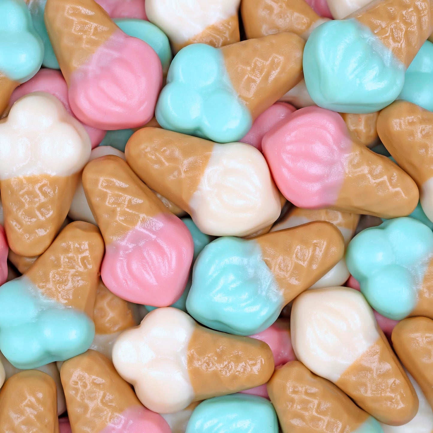 Kervan Candy Bebeto Ice Cream Gummies - Fruity, Soft & Sweet Gummy Candy Bulk for Kids, Gift Snacks and Parties - Small, Gluten Free Ice Cream Cones