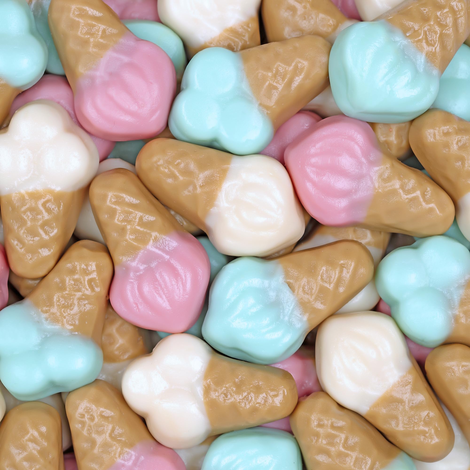 Kervan Candy Bebeto Ice Cream Gummies - Fruity, Soft & Sweet Gummy Candy Bulk for Kids, Gift Snacks and Parties - Small, Gluten Free Ice Cream Cones