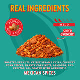 CHUZA Barrio Trail Mix - Spicy Crunchy Snack with 100% Mexican Spices - Peanuts, Corn Nuts, Almonds, Pepitas, Corn Sticks & Sesame Chips - High