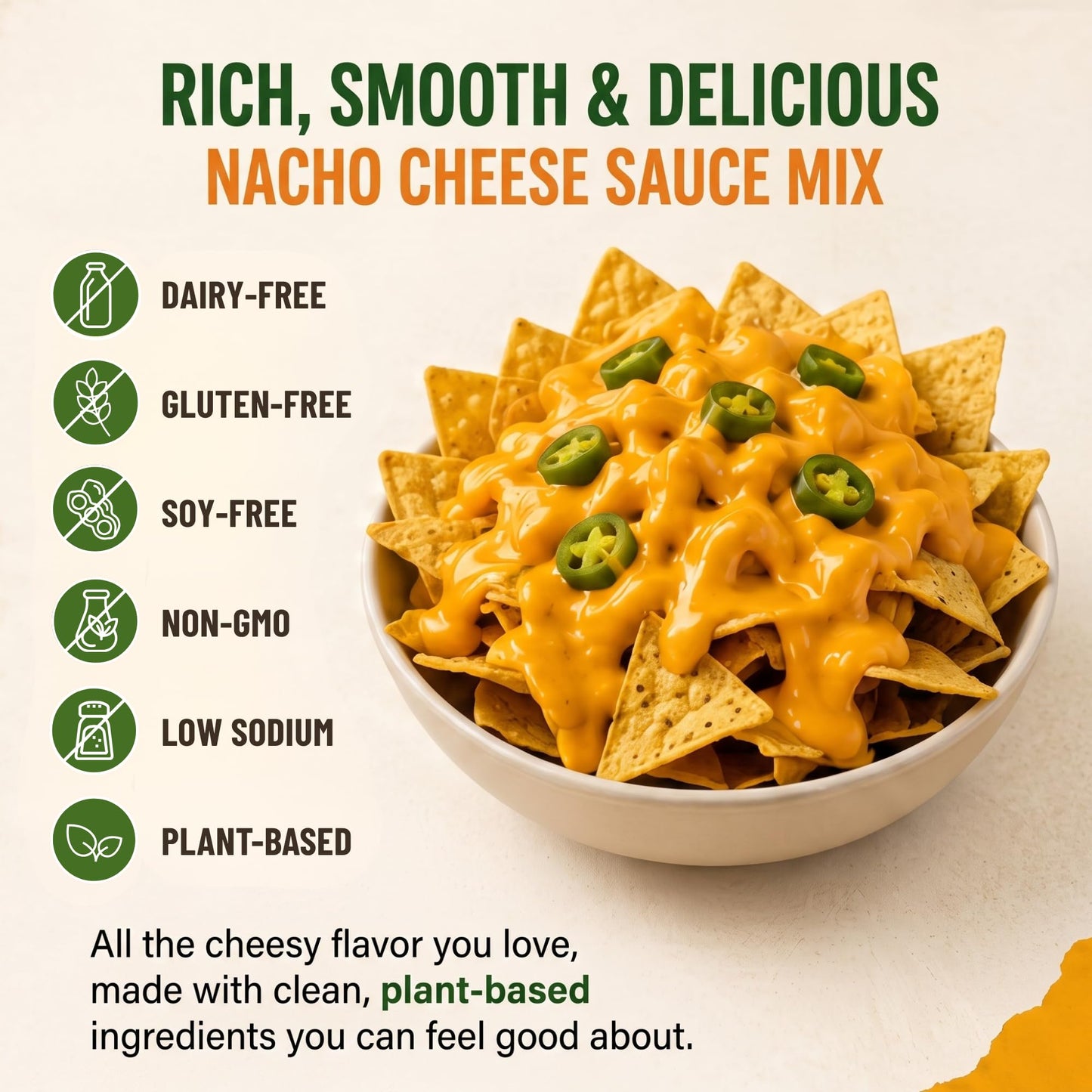 Nacholicious Vegan Nacho Cheese Sauce Mix, Dairy-Free Plant-Based Queso Powder, Gluten-Free, Soy-Free, Non-GMO, Low Sodium Cheese Alternative