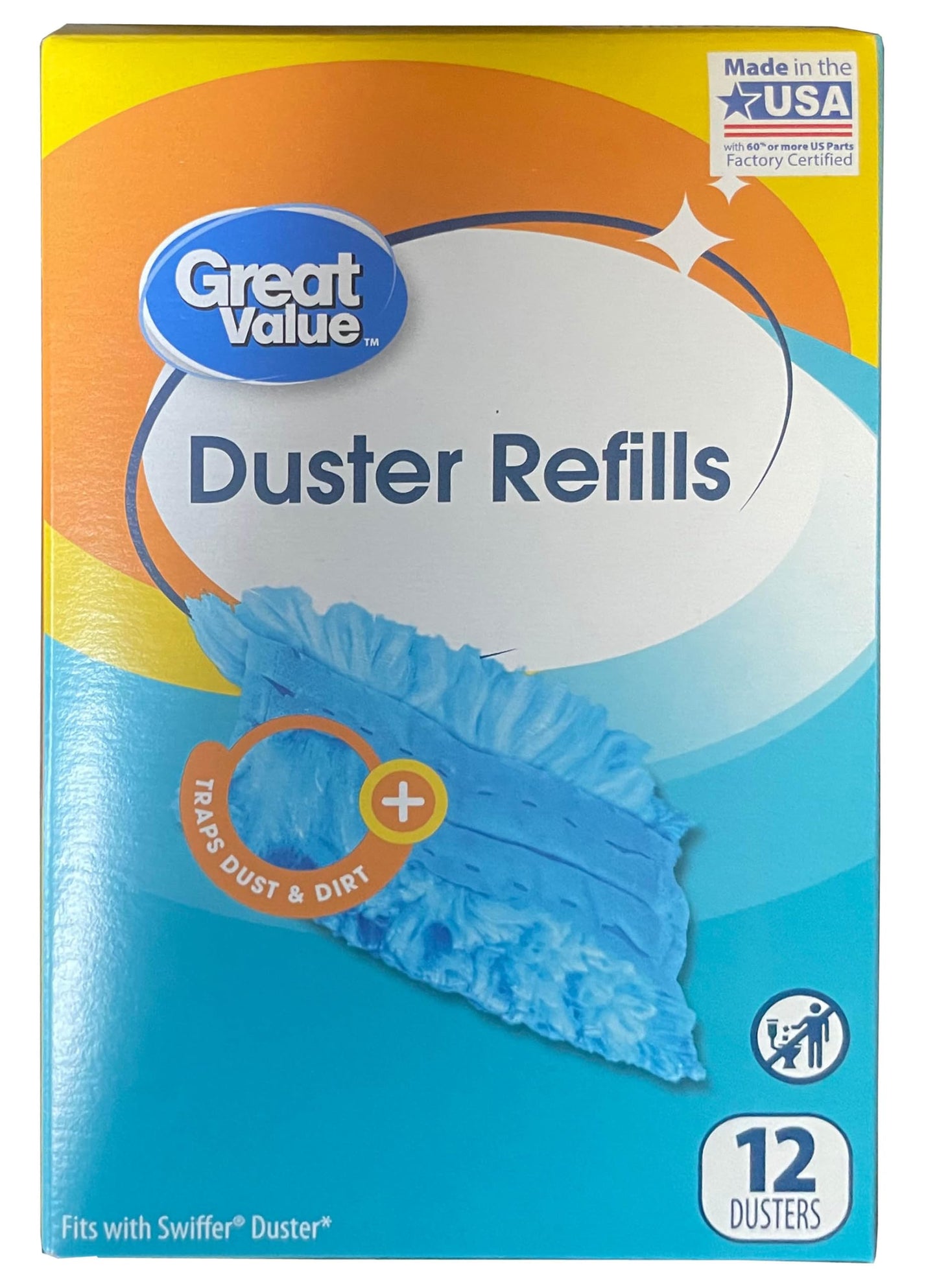 Great Value Duster Refills - 12 Count, 2 Pack, 24 Count Total - Dirt, Dust & Hair Trapping Fibers
