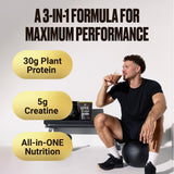 VitaHustle ONE Max 30g Protein + 5g Creatine, 30g Plant Protein Powder, All-in-One Meal Replacement Shake, Greens, Adaptogens, Ashwagandha, Probiotics
