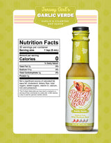 Jersey Girl Hot Sauce - Garlic Verde - No Added Salt - Naturally Sodium Free - All-Natural Healthy Ingredients with Hand-Picked Habaneros & Jalapeno