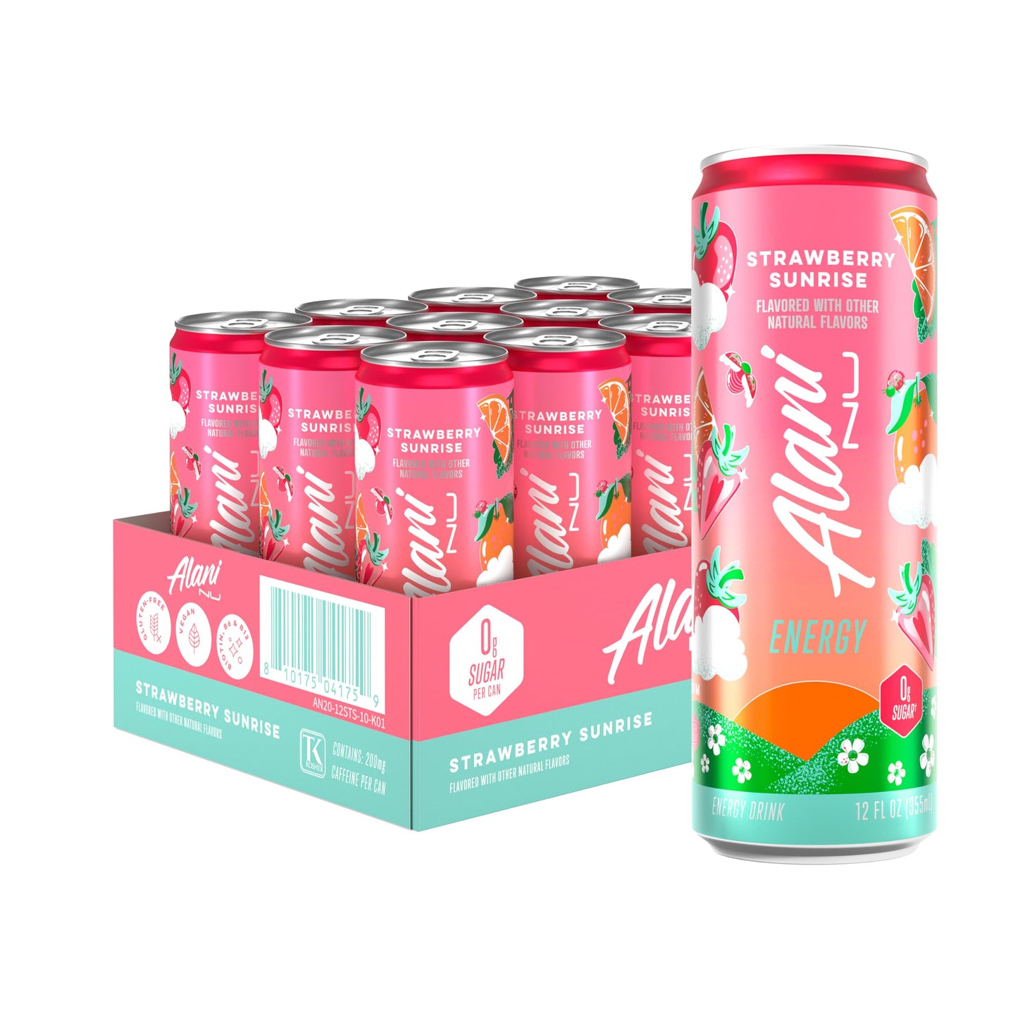 Alani Nu Strawberry Sunrise Sugar Free Energy Drink (Pack of 12)