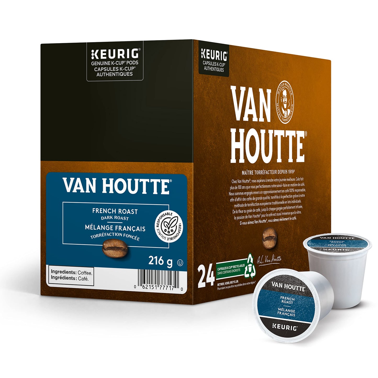 Van Houtte French Roast Coffee, K-Cup Portion Pack for Keurig Brewers (24 Count)