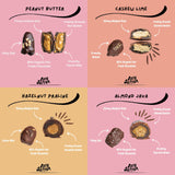 Date Better Stuffed Medjool Dates Variety Pack - Dark Chocolate-Covered Dates Filled With Peanut Butter, Hazelnut, Cashew Lime & Almond Java | No