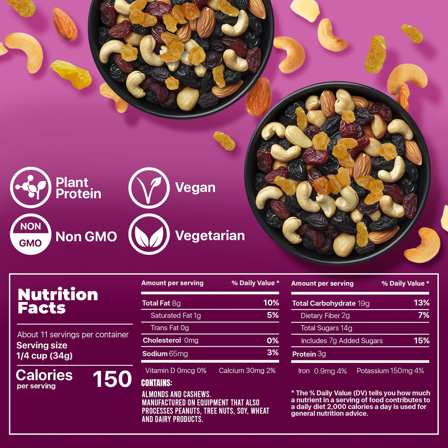 PREMIUM ORCHARD Berry Nutty Blend - Deluxe Mixed Nuts with Dried Cranberries, Golden Raisins, Blueberries | Healthy Trail Mix with Nuts, Mixed Berries