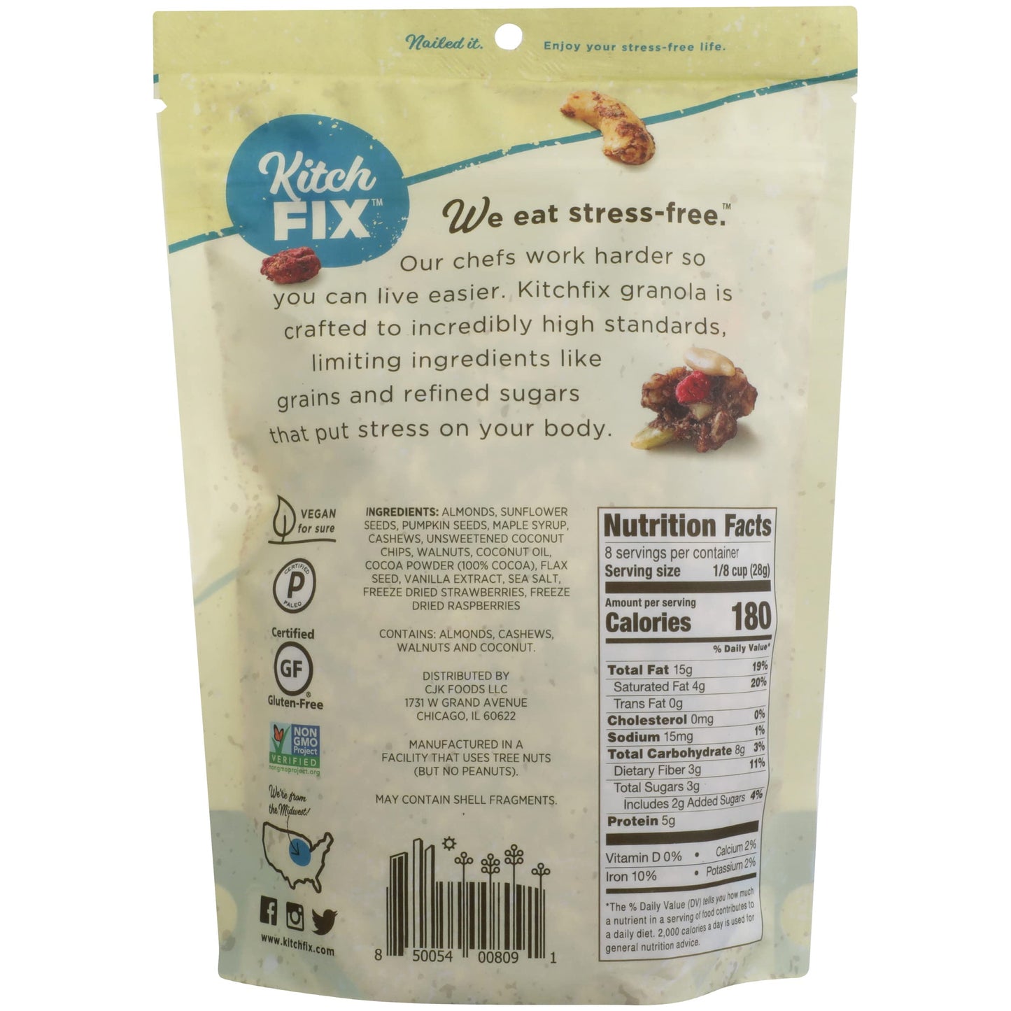 Kitchfix, Granola Cocoa Sea Salt, 8 Ounce