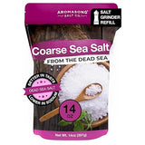 Aromasong Coarse Sea Salt for Grinder Refill - Dead Sea Salt in Resealable Bag - Pure & Natural Sun Dried, Unrefined, Gluten Free, For Daily Cooking