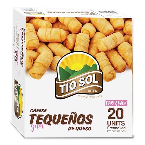 Tio Sol Bites Tequeños de Queso Pre-Cooked-Frozen Cheese Sticks, Ready to Heat. (20 Units)