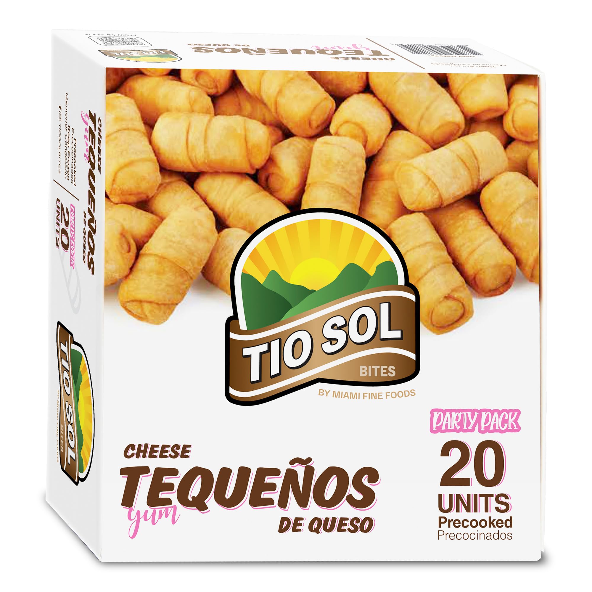 Tio Sol Bites Tequeños de Queso Pre-Cooked-Frozen Cheese Sticks, Ready to Heat. (20 Units)