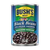 Bush's Best Reduced Sodium Black Beans, Source Of Plant Based Protein And Fiber, Low Fat, Gluten Free, 16 oz