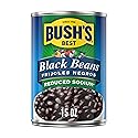 Bush's Best Reduced Sodium Black Beans, Source Of Plant Based Protein And Fiber, Low Fat, Gluten Free, 16 oz