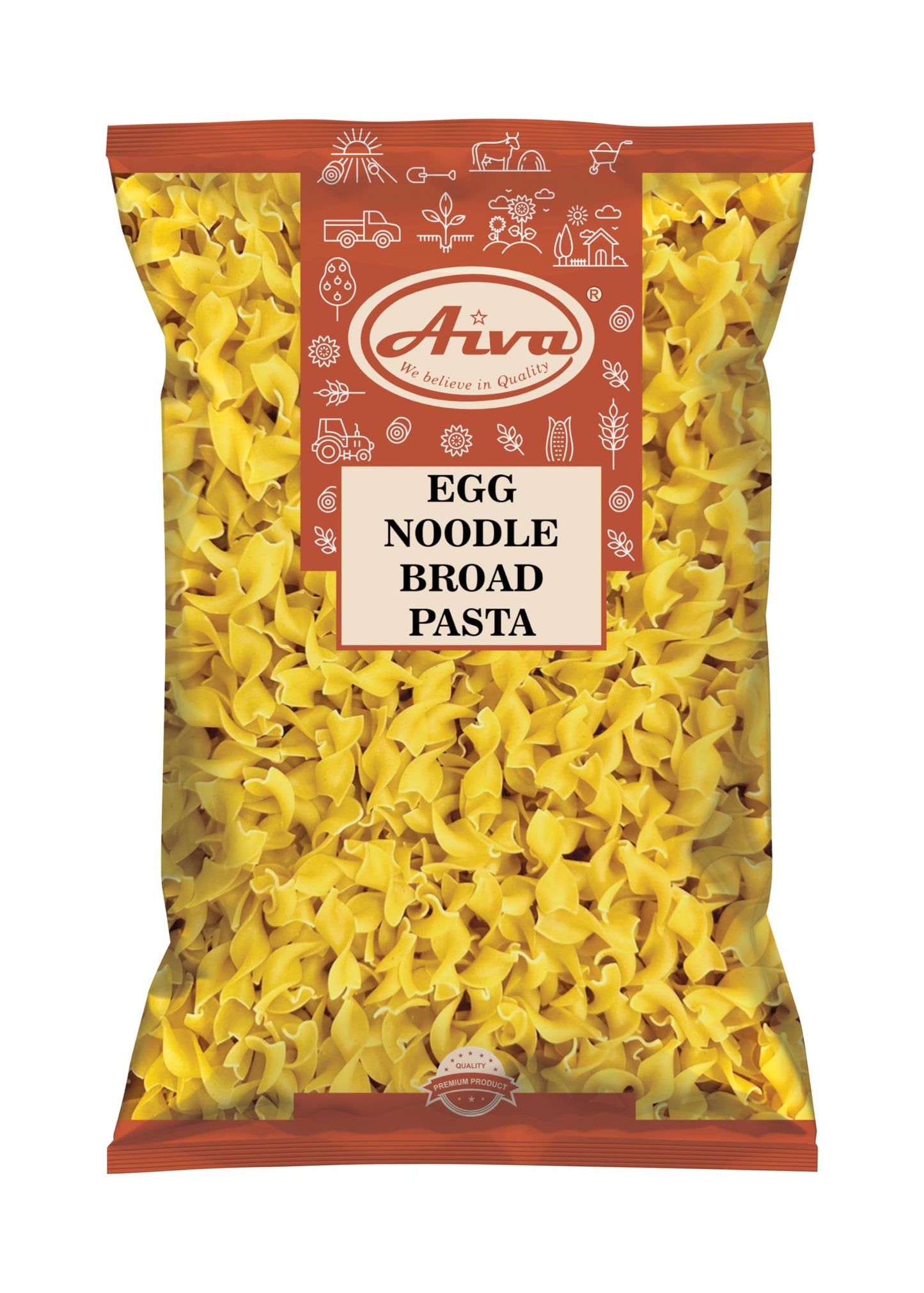 Aiva Pasta Egg Wide | Wide Egg Noodles Pasta | Casseroles & Soups | 14 oz (400 GM)