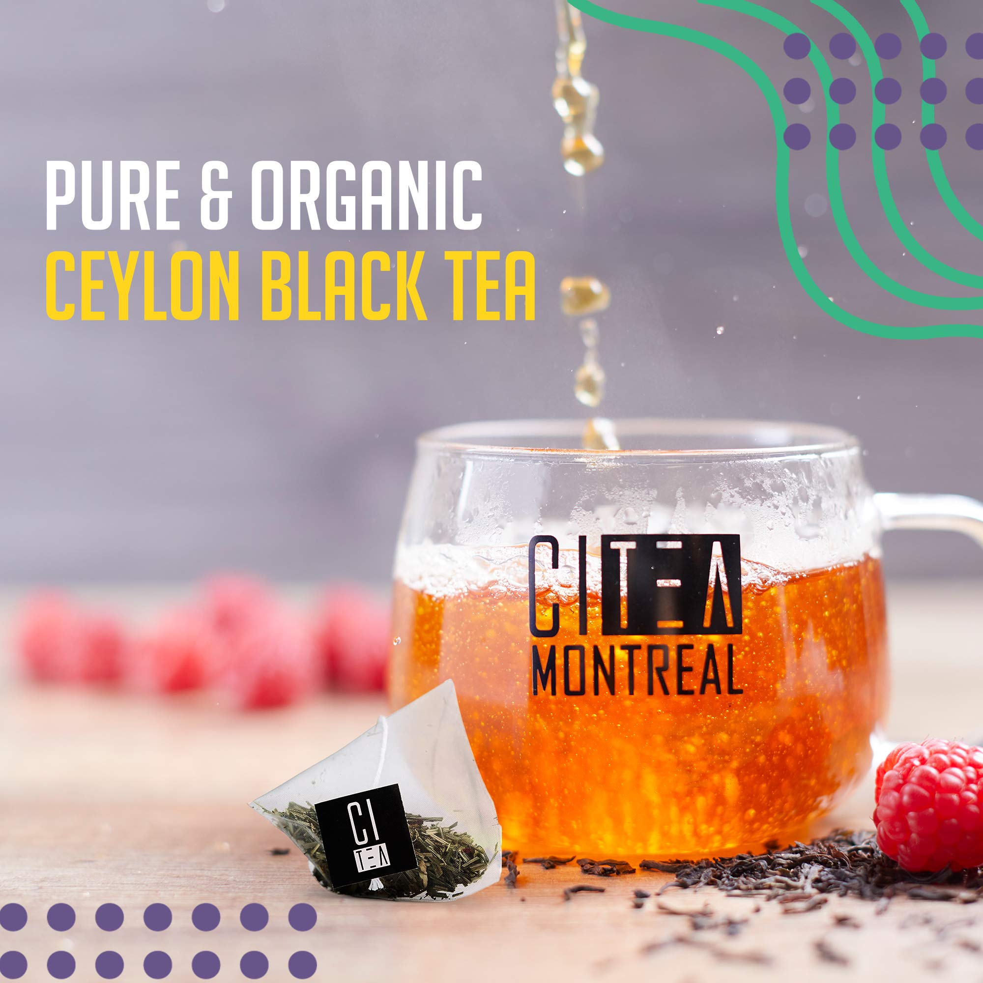Natural Orange Pekoe, Loose Leaf Tea, Premium Black Tea, Pure Leaf Tea in Pyramid Tea Bags, 2g x 24 Tea Bags, 48g, 1 Pack - Citea