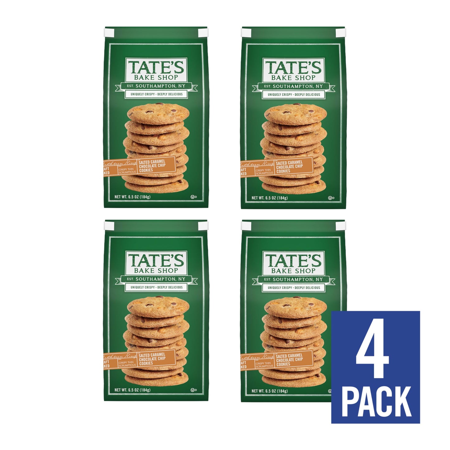 Tate's Bake Shop Salted Caramel Chocolate Chip Cookies, 4-6.5 oz Bags
