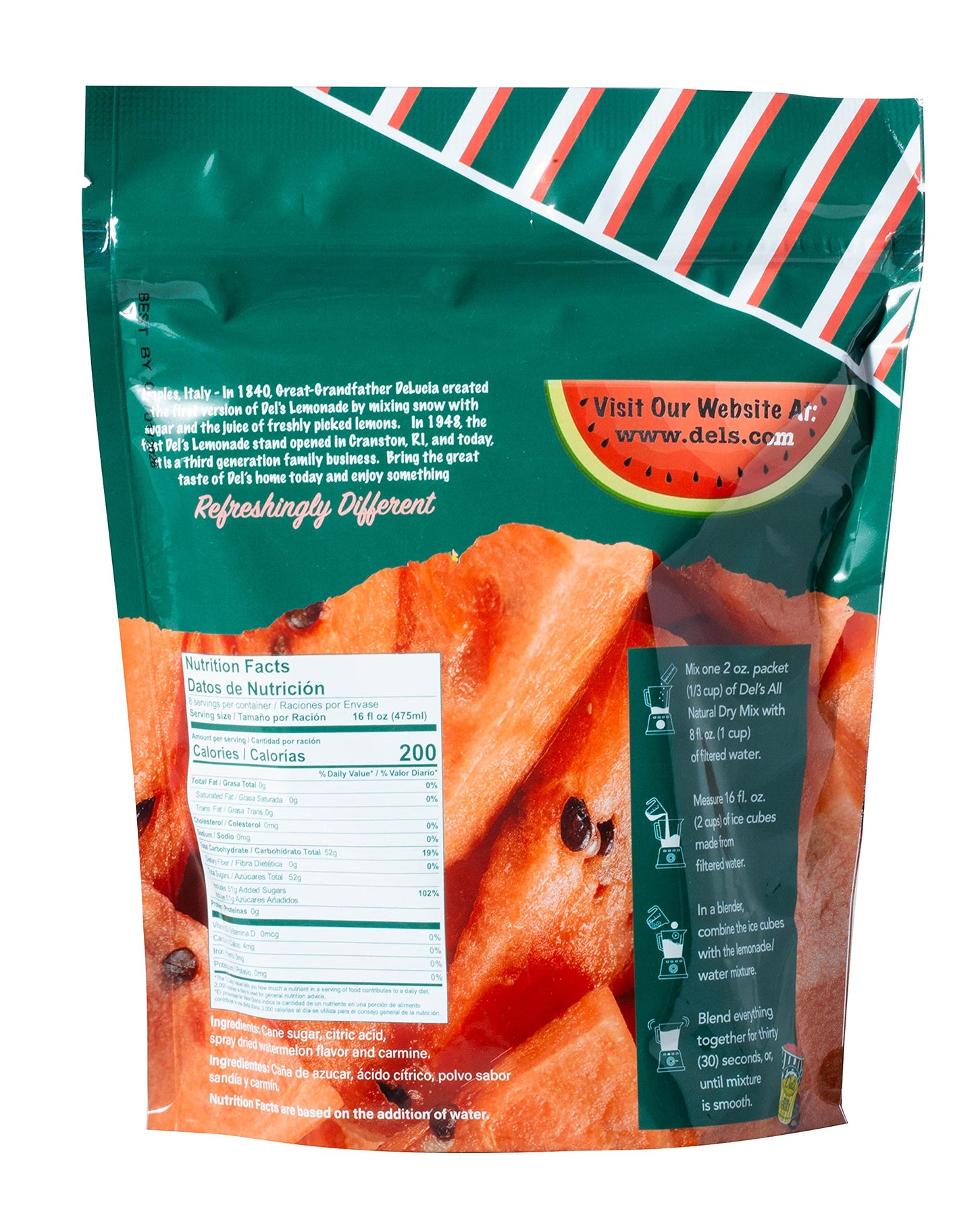 Del's Lemonade (WATERMELON 8 PACK DRY MIX) gift set