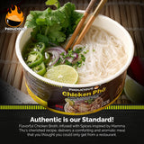PhoLicious Instant Chicken Pho, Authentic Vietnamese Rice Noodle Soup Kit with Spices & Broth Mix, Ramen Noodles Alternative, Quick Microwave Meal