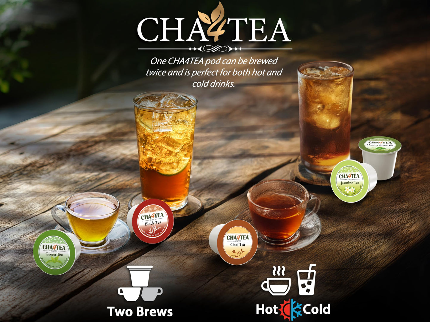 Cha4TEA 36-Count Peppermint Herbal Tea Pods Compatible with Keurig Brewers