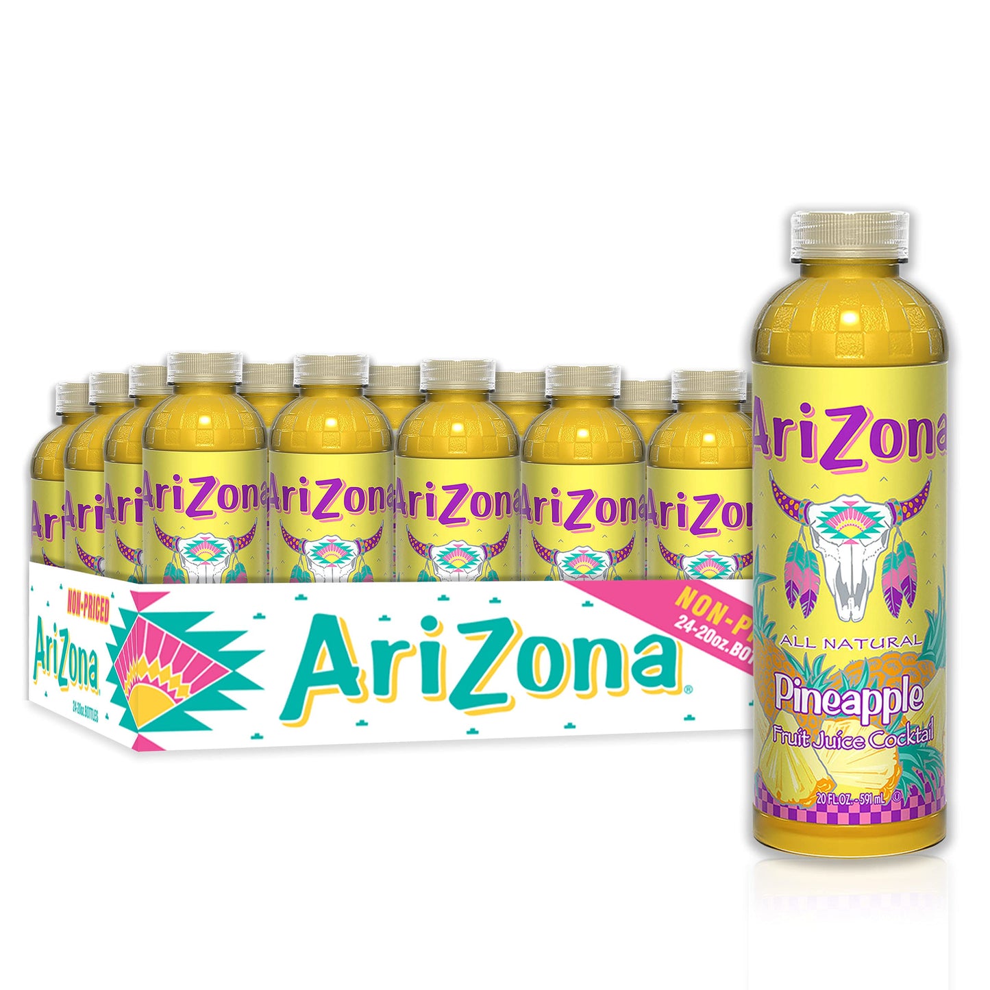 AriZona Pineapple Juice Drink, 20 Fl Oz (Pack of 24)