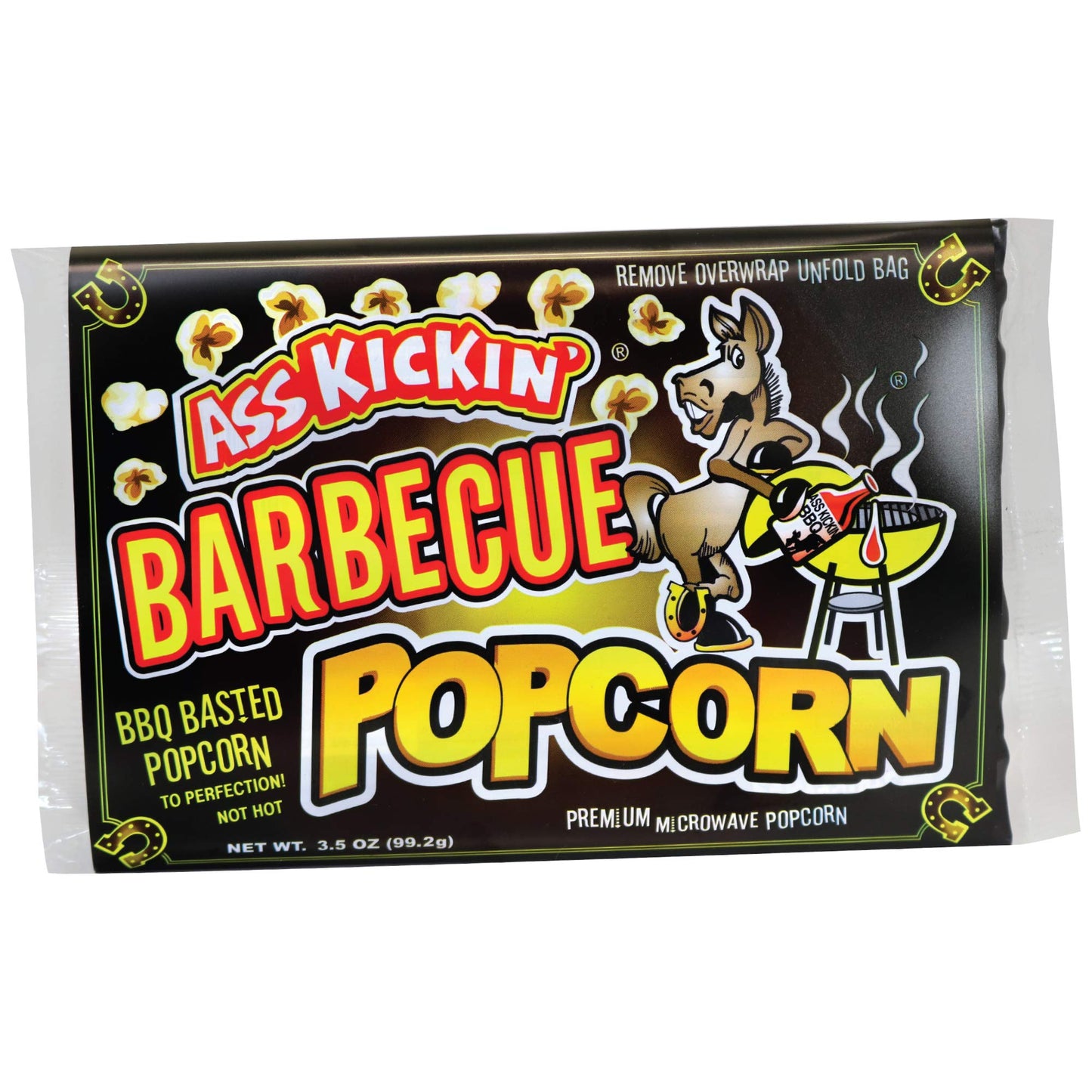 ASS KICKIN' BBQ Microwave Popcorn Bags - 12 Pack - Ultimate Barbecue Gourmet Popcorn Gift - Makes a Great Movie Theater Popcorn or Snack Food