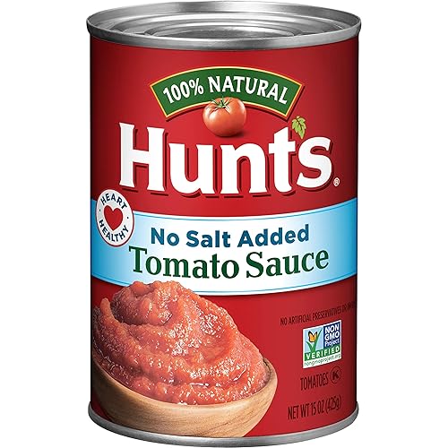 Hunt’s No Salt Added Tomato Sauce, Perfect for Chili & Soups, 15 oz. Can
