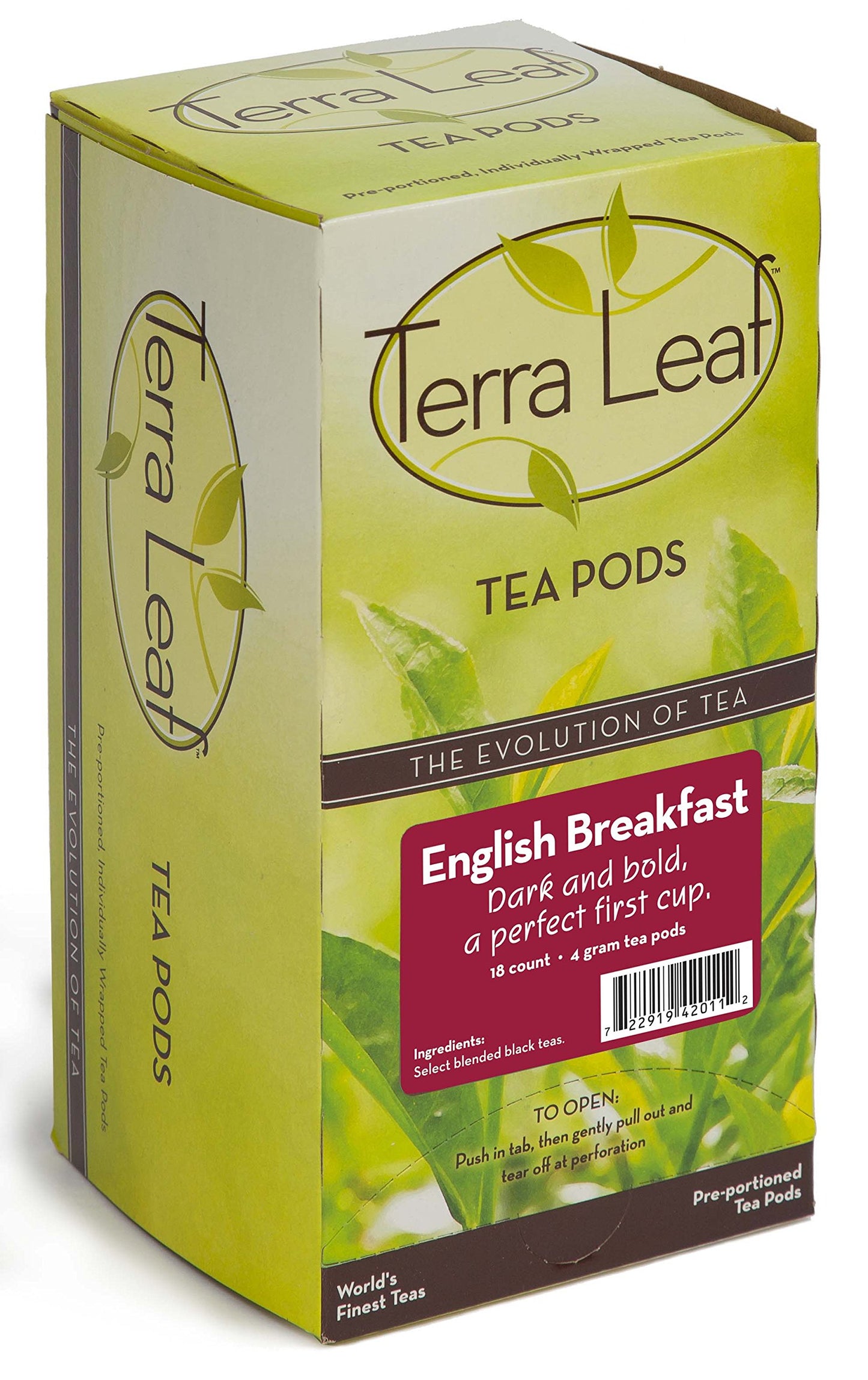 Baronet Coffee Terra Leaf English Breakfast Tea Pods - 3 Boxes of 18 Single Serve Coffee Pods - 54 Count, 4 Grams - Individually Wrapped for Freshness