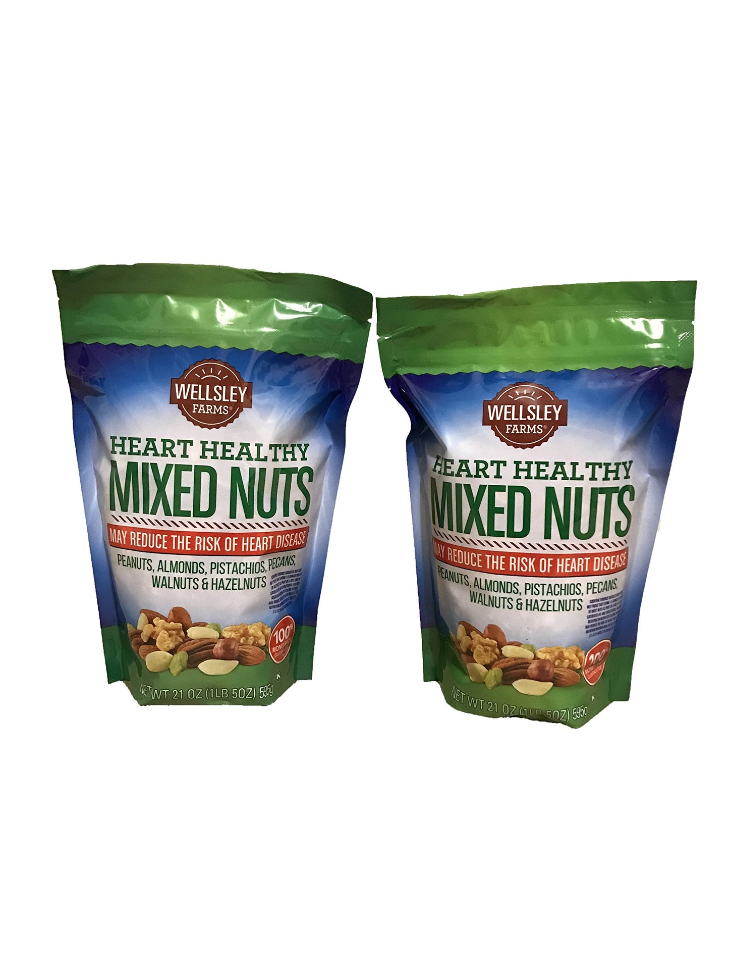 Wellsley Farms Heart Healthy Mixed Nuts, 21 Ounce (Pack of 2)
