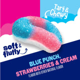 SweeTARTS Halos, Candy, Blue Punch and Strawberries and Cream, Tart and Chewy, Soft and Fluffy, 6 oz