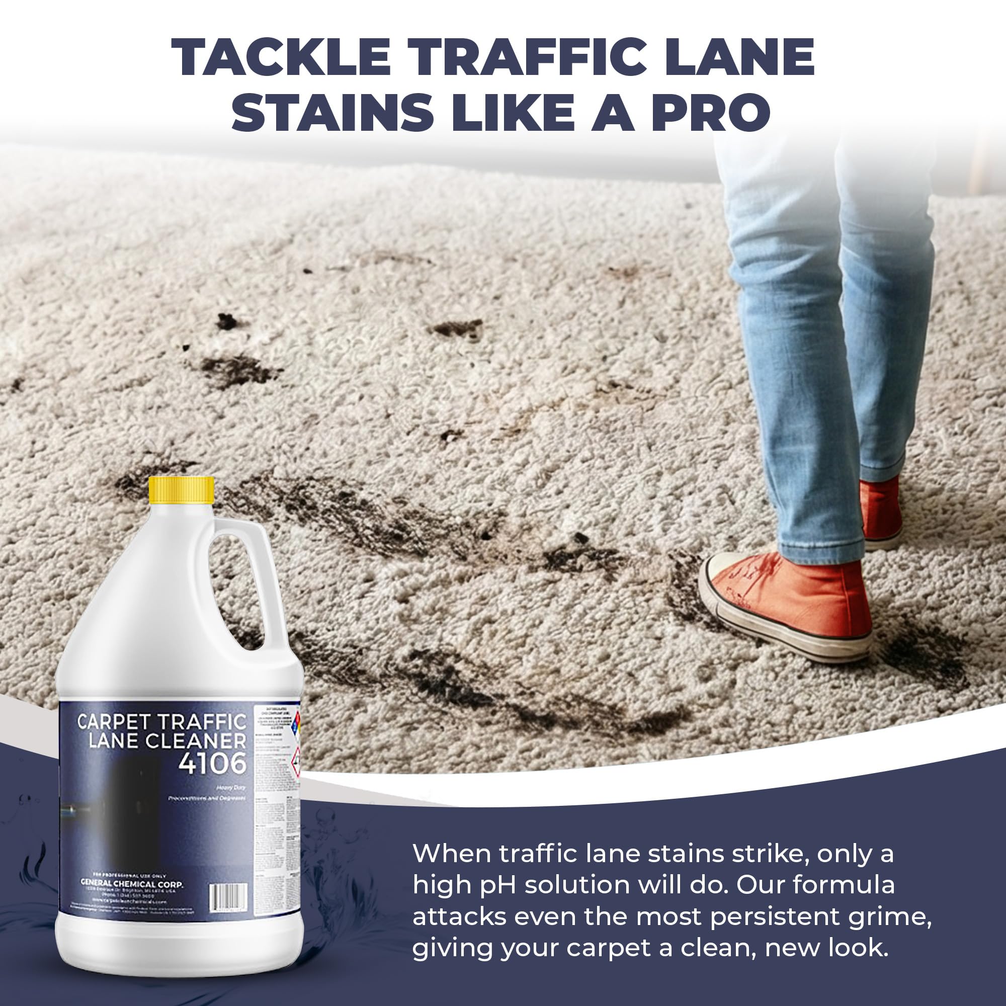 CarpetGeneral Carpet Traffic Lane Cleaner 4106 - Concentrated Carpet Pre Treatment Stain Remover - Incredible Stain Remover - Ideal for Industrial