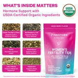 Pink Stork Organic Fertility Tea for Women, Mixed Berry, 15 Sachets