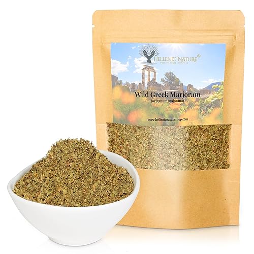 WILD GREEK MARJORAM HERB DRIED PREMIUM QUALITY- from Mount Olympus Handpicked and Air-Dried in DoyPack with ZipLock for Awesome Freshness and Aroma