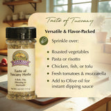 Italian Seasoning Blend - Taste of Tuscany Seasoning Mix With Garlic, Spices & Parmesan Cheese - 4 Ounce Bottle