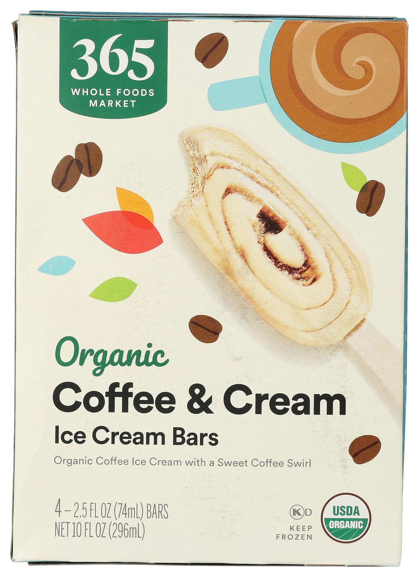 365 by Whole Foods Market Organic Coffee & Cream Ice Cream Bar, 10 FZ
