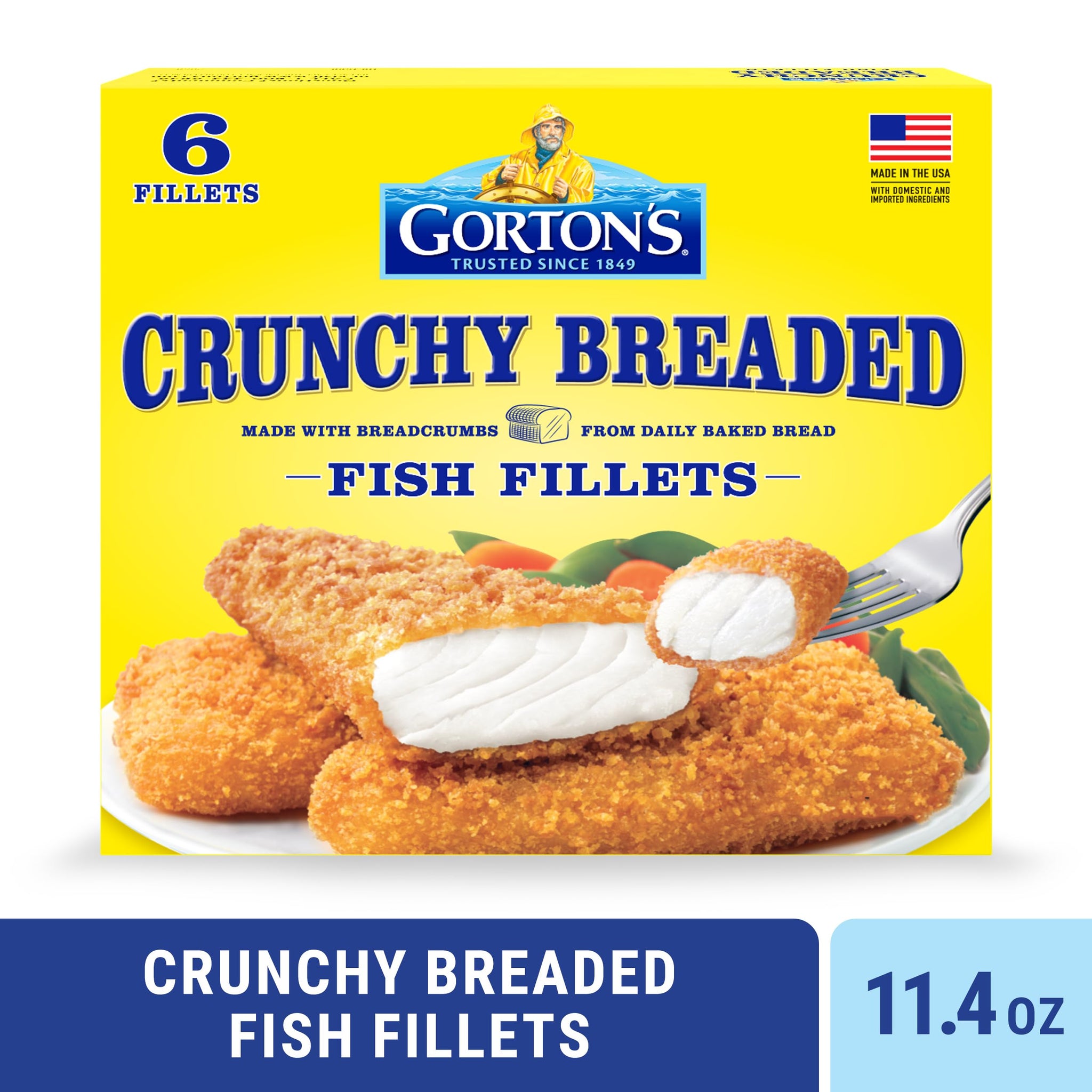 Gorton's, Crunchy Breaded Fish Fillets, 11.4 oz (Frozen)