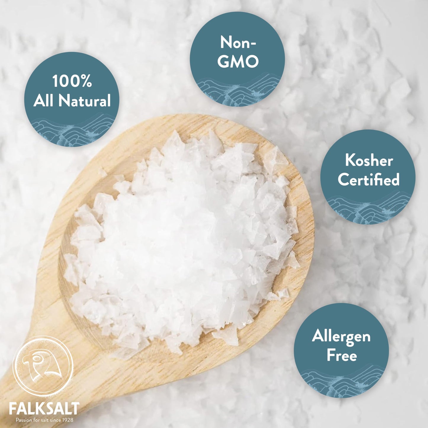 Falksalt - Natural Sea Salt Flakes, Light & Crunchy Gourmet Sea Salt Flakes for Cooking, Baking, & Finishing (1.32 lb)