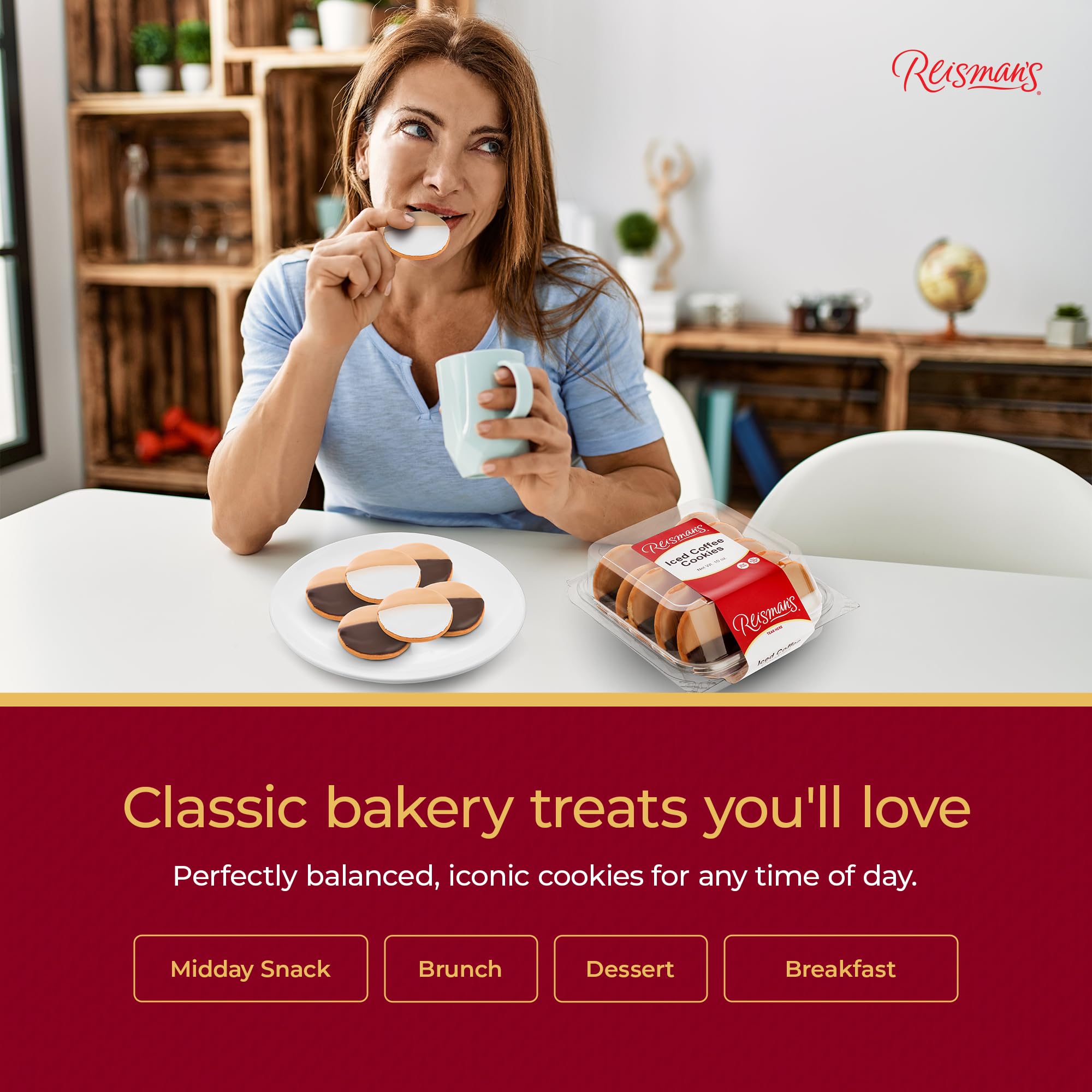 Mini Iced Coffee Gift Box | Snack Cookies Bakery Fresh | Gourmet Cookies Pack For Holidays And Birthdays | Nut-Free & Dairy-Free | 10 oz | Reisman's