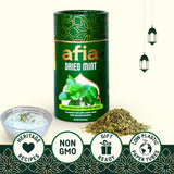 Afia - Dried Mint Seasoning | Dried Mint for Cooking, Mediterranean Pantry Spice for Middle Eastern Dishes, Meals and Cuisine | Premium Middle Eastern
