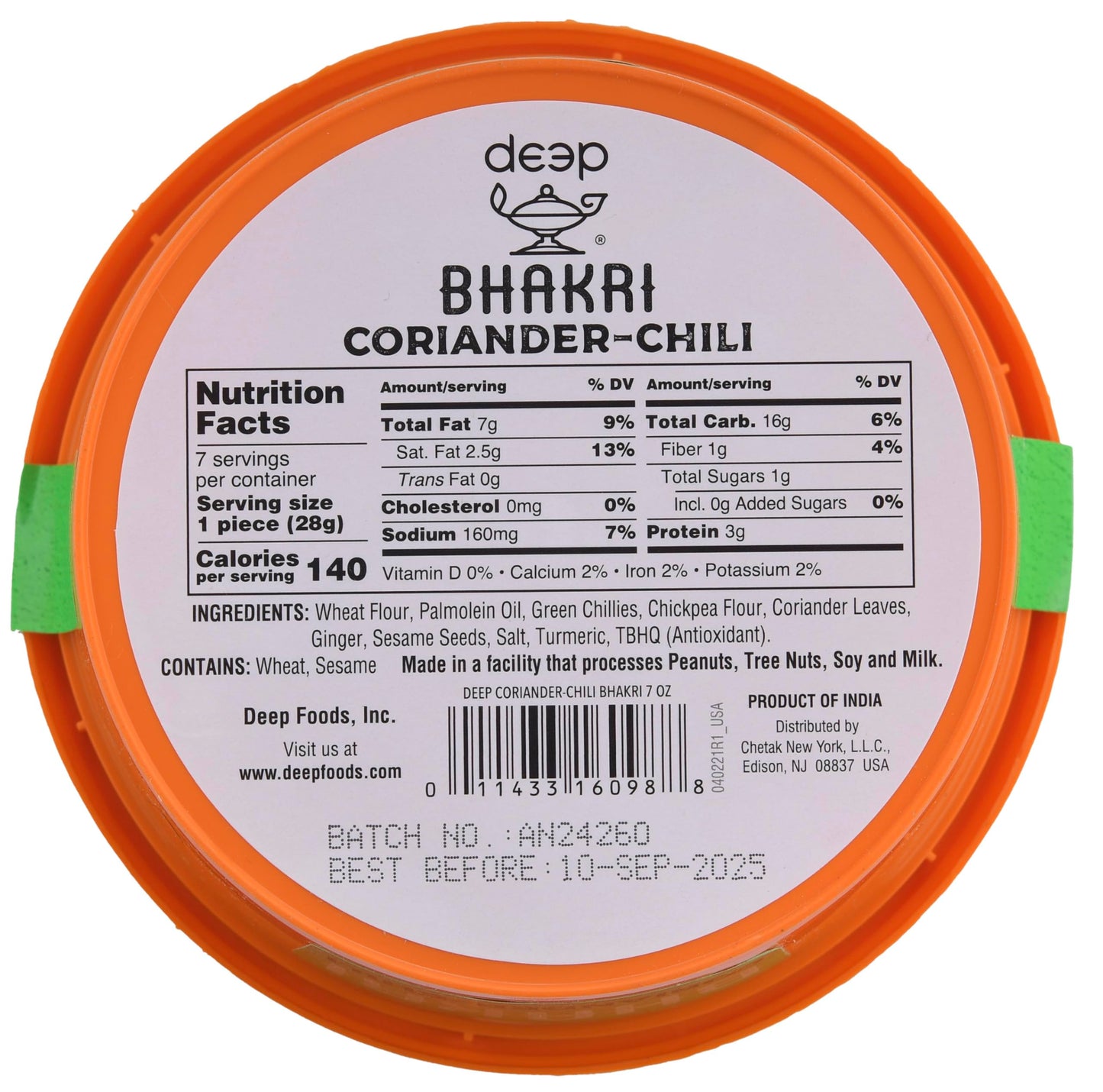 CorianderChili Bhakri (7oz)