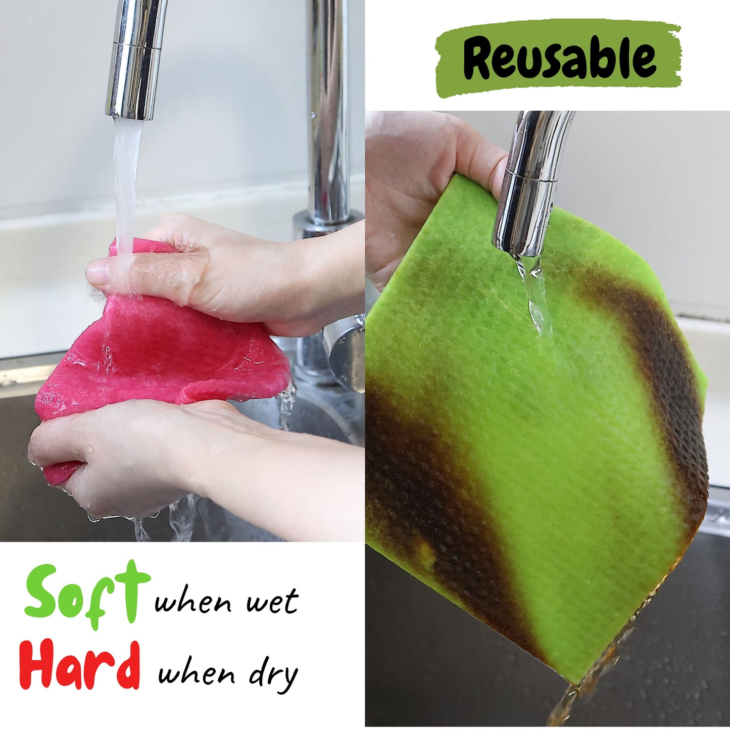 Mr. Pen Dish Cloths, 6 pcs, Reusable Paper Towels, Absorbent Kitchen Towels, Dishcloths for Kitchen, Cellulose and Cotton