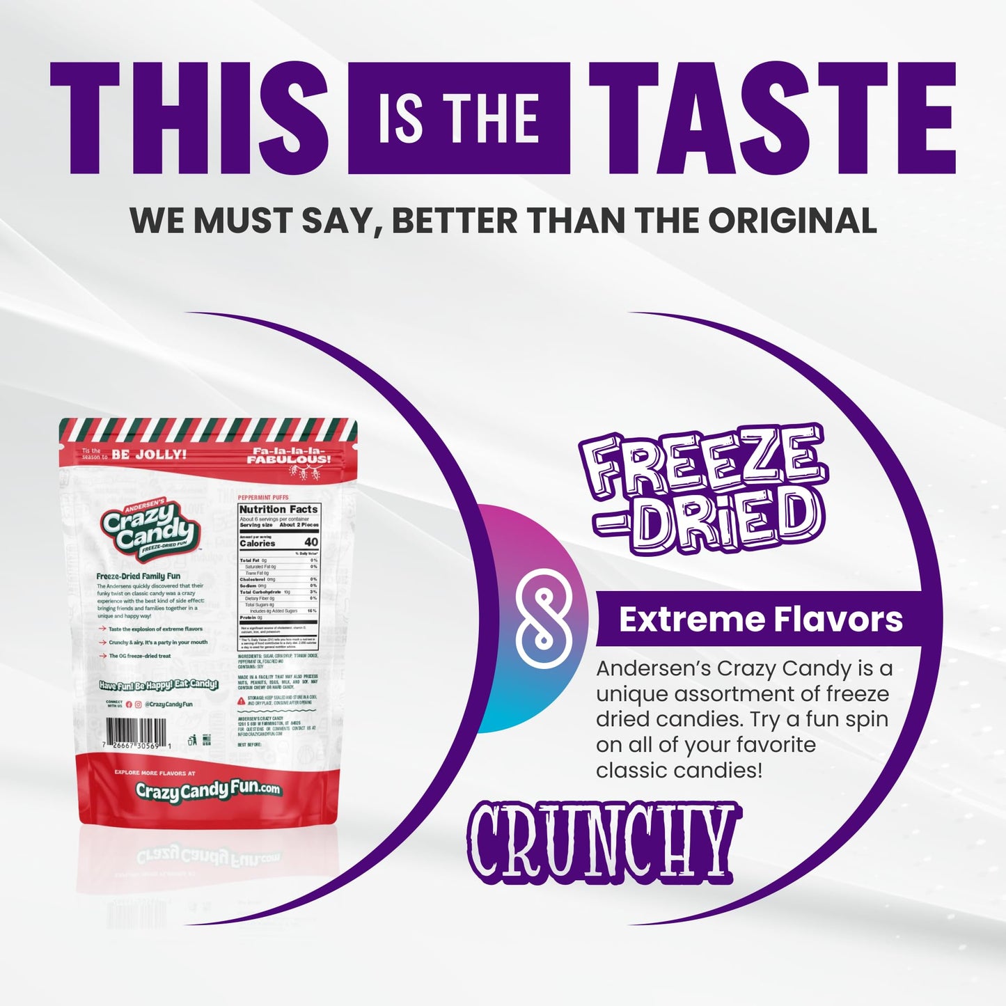 Andersen's Crazy Candy Freeze Dried Candy - (Peppermint)