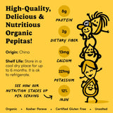 Nuts.com - Organic Pumpkin Seeds - 2 Lb Bag, No Shell Pumpkin Seeds Organic, Healthy Snack for Adults & Kids, Rich in Protein, Fiber, Calcium