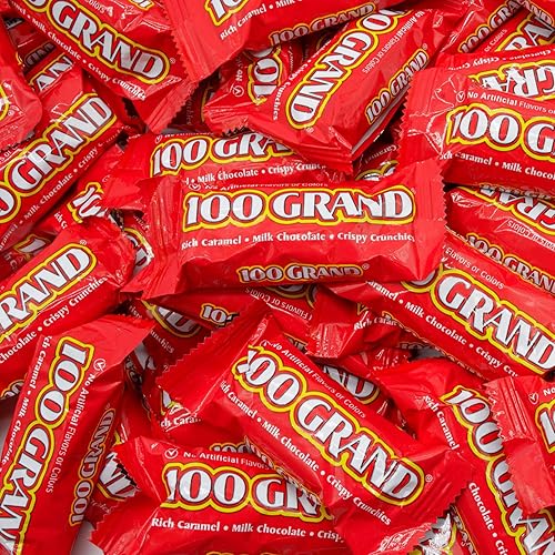 Candy Bar 2 lb FUN SIZE - Bulk, Vintage, Caramel & Crispy Rice & Milk Chocolate, Individually Wrapped (40 Pieces)