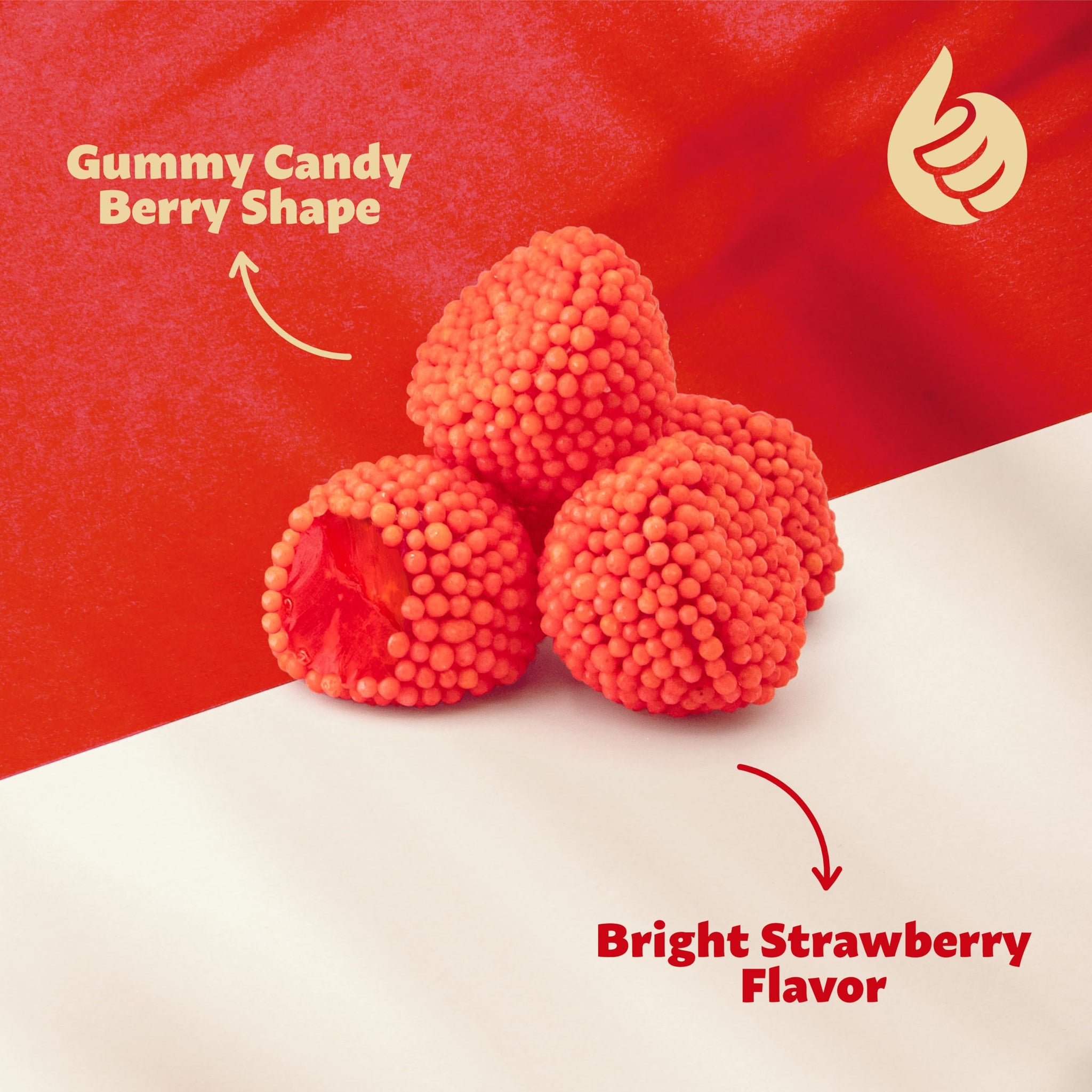 Berries Gummy Candy | 1-Pound Bag | Berry Shaped Strawberry Gummies | Chewy Candy with Strawberry Flavor for Buffets & Dessert Decorating | Red