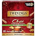 Twinings Decaffeinated Chai Individually Wrapped Bags, 100 Count (Pack of 1), Sweet, Savoury Spices, Enjoy Hot or Iced, 100 Teabags